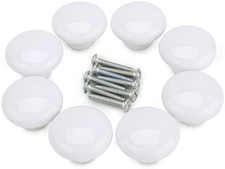 Decorative Ceramic Furniture Knobs / Knobs / Furniture Knobs / Knobs / Knobs / Knobs / Pack of 8 / White