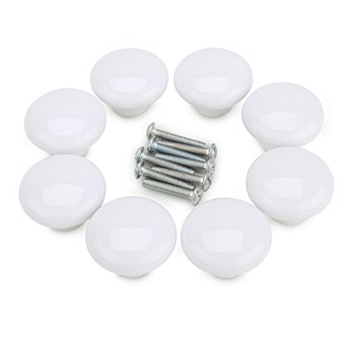 Decorative Ceramic Furniture Knobs / Knobs / Furniture Knobs / Knobs / Knobs / Knobs / Pack of 8 / White