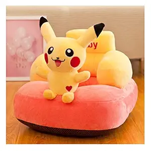 AVSHUB Babies and Kids Baby Sofa Chair Soft Pikachu Toy Shape Baby Supporting Seat Soft Plush Cushion and Chair for Kids Children Baby Boy Girl {Yellow Color}