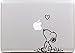 Produktbild Vati Blätter Abnehmbarer Creative Love Snoopy Aufkleber Aufkleber Skin Art schwarz für Apple MacBook Pro Air Mac 33 cm 38,1 cm Zoll/Unibody 33 cm 38,1 cm Zoll Laptop
