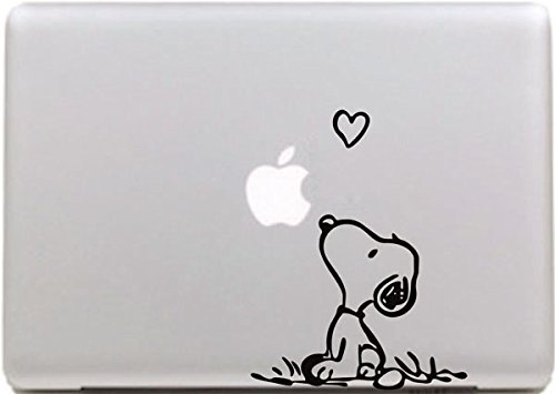 Vati Blätter abnehmbarer Creative Love Snoopy Aufkleber Aufkleber Skin Art schwarz für Apple MacBook Pro Air Mac 33 cm 38,1 cm Zoll/Unibody 33 cm 38,1 cm Zoll Laptop