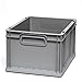 Produktbild Euroboxen Eurokiste Eurokasten Eurobehälter 600 x 400 x 220 mm - Griffmulde grau - Eurokisten Eurobox Lagerbox Lagerboxen Lagerkiste Lagerkisten