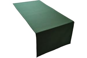 Lemos Home Hochwertiger Tischläufer Tischwäsche aus 100% Baumwolle Kollektion Konzept, Farbe & Größe wählbar (Tischläufer - 45x150cm, Olivgrün)