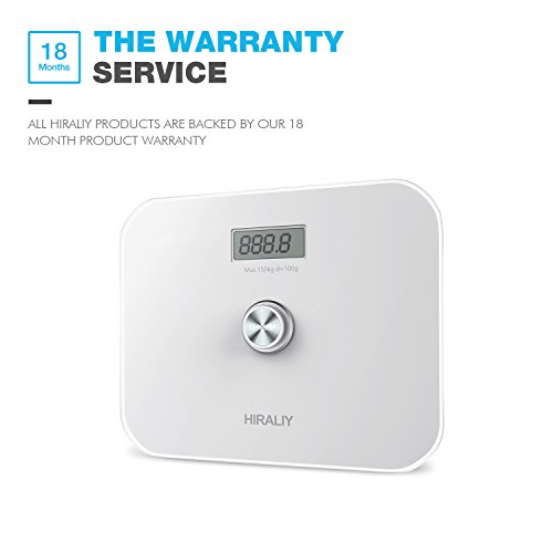 HIRALIY umweltfreundliche digitale Körperwaage, digitale Personenwaage großer Präzision Badezimmer-waage mit LED-Display, weiß (WS001) - 9