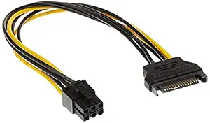 Fexy SATA 15-Pin to 6-Pin PCI Express Card Power Cable Sata Graphics Converter Adapter Video Card Power Cord(8-inch)