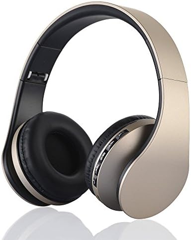 Bluetooth Wireless Headphones, EONSMN 4 in 1 Stereo Bluetooth Foldable Headsets Support SD/TF for Smart Phones Tablet PC (Gold)
