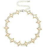 Lux Accessories Lux Schmuck Gold Weiß Opal Stein Design Vintage Choker Halskette