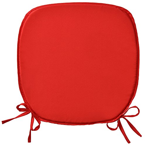 Beautissu® 4er Set Stuhlkissen Lara 38x38x1,5cm Sitzkissen für Stühle für Indoor & Outdoor mit Oeko-Tex Siegel Rot - 4