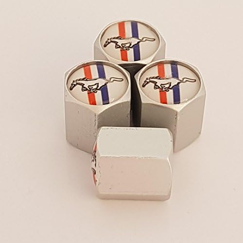 Racematic inc. FORD MUSTANG Matte Chrome Deluxe Valve Dust Caps for all models