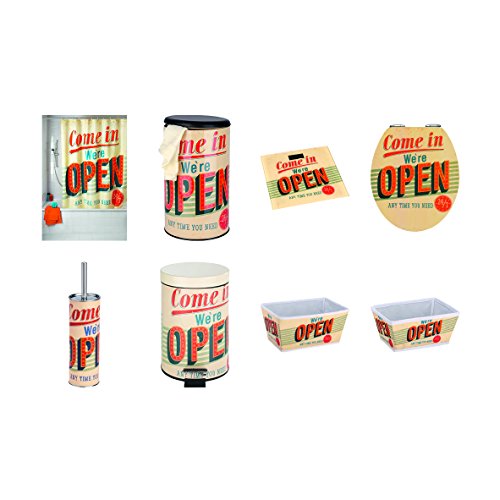 Wenko 21605100 Kosmetik Treteimer Vintage Open, Fassungsvermögen 3 L, Stahl, mehrfarbig, 17 x 17 x 26 cm - 3