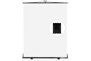 【Einfacher Aufbau】 RAUBAY 152x210cm zusammenklappbarer Weiß Hintergrund White Screen, tragbare ausziehbare Platte, Fotohintergrund mit Ständer für Videokonferenzen, Fotostudios, Streaming