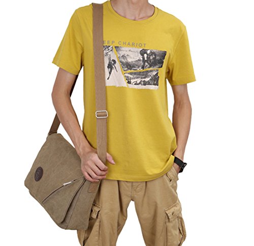 Schultertasche in Vintage-Optik von Super Modern - Leinen  f  r Herren und Damen  Herren  braun