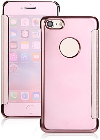 iPhone 7 Case, XMTIKO Luxury View Mirror Flip Case For iPhone 7 Rose Gold