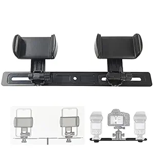 BROLAVIYA Dual Mobile Bracket Tripod Mount with Twin 1/4