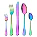 Produktbild HOMQUEN Colorful Flatware Set, 30 Pieces Stainless Steel Knives Forks Spoons Set for 6 Persons (Rainbow, 6 Sets)