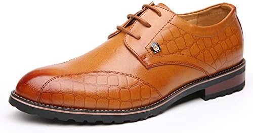 Anlarach Mens Leather Business Casual Walking Oxford Shoes Slippers brown Size 6 UK