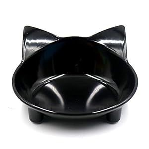 BVAGSS Acero Inoxidable Antideslizante Cuencos Comedero para Animales Gato Bol de Comida Gato XH052 (Black)