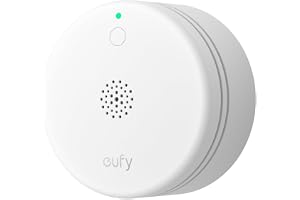 eufy rökdetektor E10, precisa brandlarm, ultrakompakt 70 mm design, utökat 5 års batteri, stor trådlös räckvidd, kräver EU-version av HomeBase 2, 3, Mini eller Pro