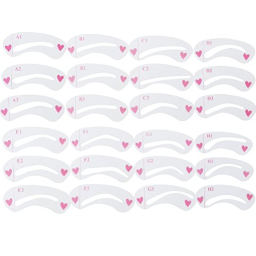 NUOLUX 8 Sets Eyebrow Stencils Eyebrows Grooming Stencil Kit Shaping Templates DIY Tools-24 pcs