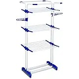 PARASNATH Stainless Steel Clothes Drying Stand with 3 Poll (Multicolour)