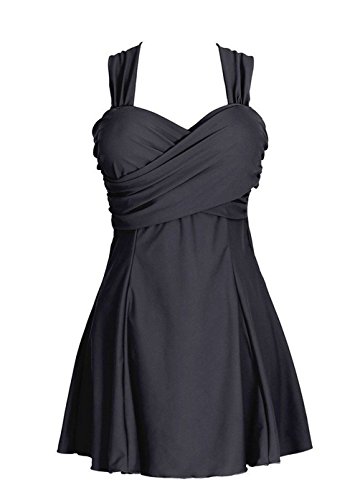 OUO Damen UV schutz Badeanzug swimwear Badekleid strandkleid Tankini mit kurz Hose Badehose Badeshort Wassersport