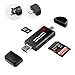 Produktbild JamBer SD/ Micro SD Kartenlesegerät, Type C/USB 2.0/Micro USB Kartenleser Adapter für PC, Notebooks, Macbook und Android Smartphones & Tablet mit OTG Funktion