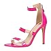 Produktbild Deloito Sommer Damen Mode Schlank Hoher Absatz Sandalen Nachtclub Sexy Stilett Ausgehöhlt Sandalen Zurück Reißverschluss High Heels Sandaletten (Pink,36 EU)