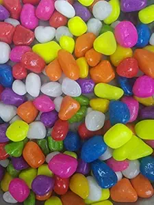 World of Creations 1 Kg Multi Colored Pebbles/Gravels/Stone Pebbles for Plants Pots & All Purpose Pack