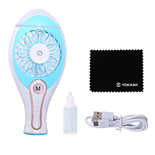Turbo Ventilator, YOKKAO Ventilator mit Feinzerstäuber Mini tragbar Klimaanlage mit USB Lade 3 Modus - 6