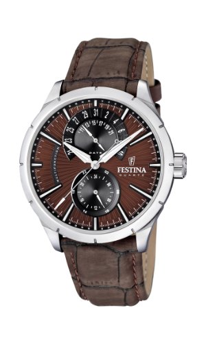 Festina Herren-Armbanduhr XL Analog Quarz Leder F16573/6 Festina Herren-Armbanduhr XL Analog Quarz Leder F16573/6