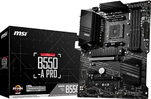 MSI B550-A PRO AMD AM4 DDR4 M.2 USB 3.2 Gen 2 HDMI ATX PRO Motherboard AMD Ryzen 5000 Series Desktop Processors