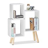 Vielseitig: In dem flexibel nutzbaren Standregal finden Bücher, DVDs uvm. ein neues Zuhause - Cube Regal im Retro-Look für die Küche - Dekoratives Aufbewahrungsregal für Ihr Wohnzimmer