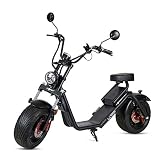  VIRTUE Moto electrica Matriculable Scooter de 1200w bateria 60v 20Ah Caigiees Patinete Bici Chopper City Coco matricula Color Negro