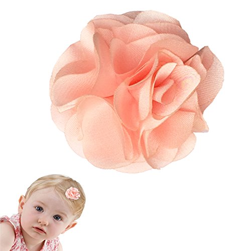 Baby Wispy Clippy - carnation hair bows - Best No Slip Barrette for Fine Hair (D1-pink)