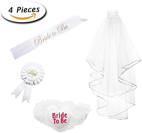 Qorol Bride to Be Sash Wedding Veil White Lace Sash Party Bridal