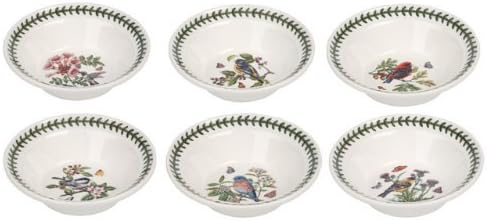 Portmeirion Botanic Garden Birds - 6" Oatmeal Bowls - Set of 6