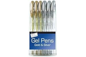 TALLON Pack of 6 Premium Quality Silver and Gold Gel Pens