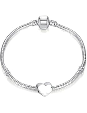 Charm Buddy Bettelarmband / Charm-Armband, 15cm, mit Geschenk-Box, versilbert