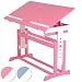 Produktbild Infantastic Kinderschreibtisch Kindertisch Kindermöbel Kinderzimmer Schreibtisch Schnülerschreibtisch Bürotisch höhenverstellbar 62-88 cm Farbewahl - Rosa