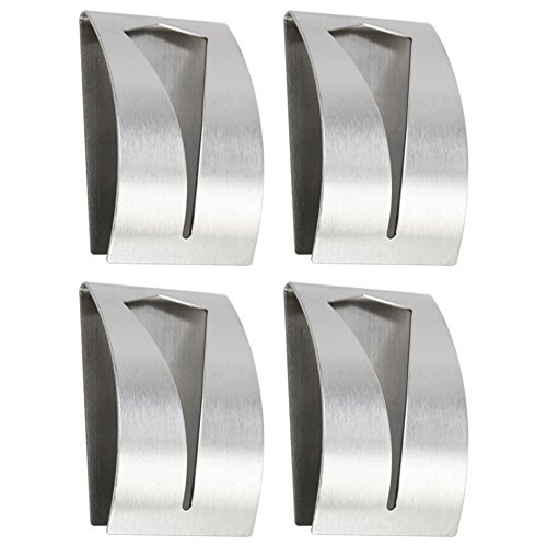 Techsmile asciugamano cappello gancio in acciaio INOX forte adesivo ganci per cucina bagno e toilette 4-hook