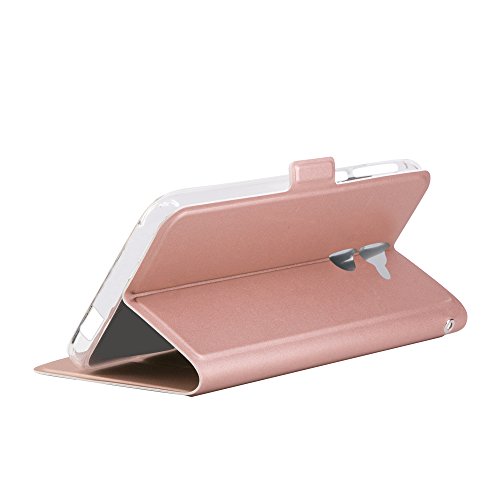 TopACE   High Quality PU Cuero Funda flip Cover Caso para Vodafone Smart N8  Oro Rosa 