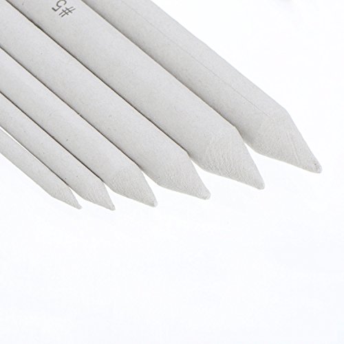 Outus 12 Stücke Sortierte Größe Papierwischer Blending Stümpfe und Tortillionen zum Zeichnen und Skizzieren mit 2 Stück Weißer Radiergummi - 7