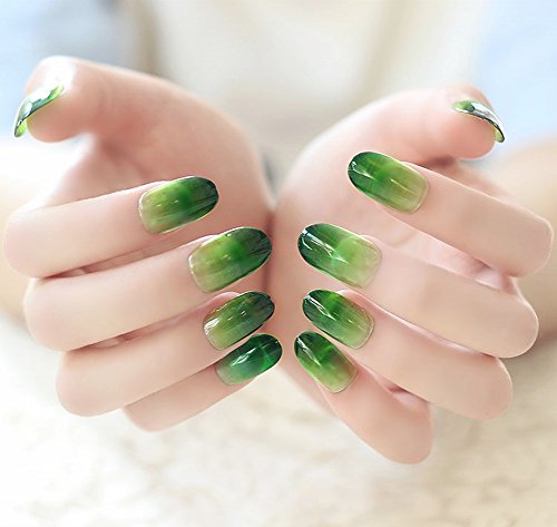 Wedding Bride Graduate Color Artificial Gradiente False Nail Art Tips Makeup 24pcs
