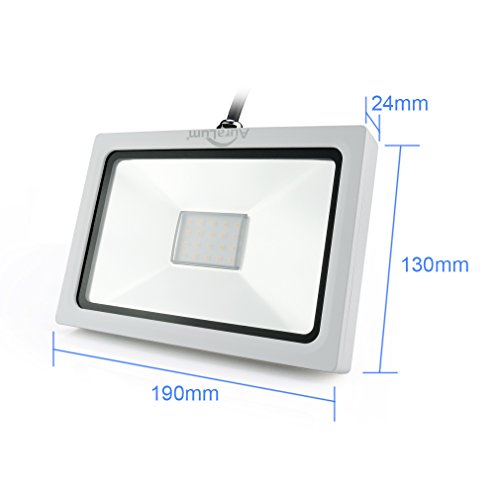 Auralum Ultraslim 20W LED Außenstrahler Fluter, Warmweiß-3000K, 1300 lumen, IP65 Wasserdicht - 4