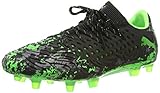 Hybrid Außensohle (FG/AG) Puma Herren Future 19.1 Netfit Low FG/AG Fußballschuhe Schwarz Black-Charcoal Gray-Green Gecko, 44.5 EU