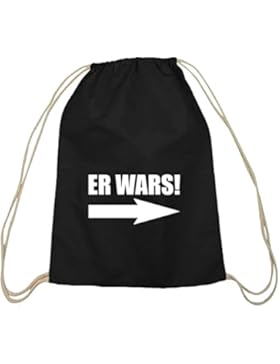 Shirtstreet24, ER WARS! Baumwoll natur Turnbeutel Rucksack Sport Beutel