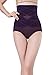 Bigood Women Cross Lace Boyshort High Waist Underpants Purple XXL Waist 80-86 cm