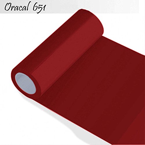 Oracal 651 - Orafol Folie 10m (Laufmeter) freie Farbwahl 55 glänzende Farben - glanz in 4 Größen, 100 cm Folienhöhe - Farbe 26 - purpurrot