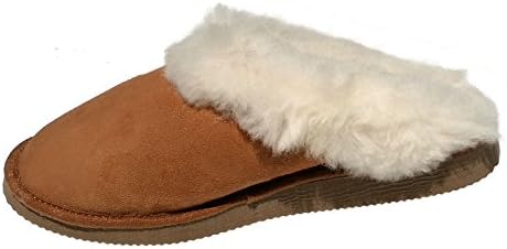 Pair of mules for women and girls stuffed sheepskin - natural tanning (8)