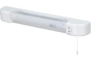 firstchoicelighting Bathroom Shaver Light, Modern Chrome Design, Pull Cord On Off Switch, Dual Voltage, Requires LED S15 Bulb